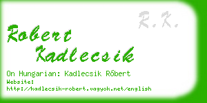 robert kadlecsik business card